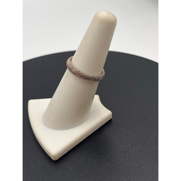 LT Vintage 925 Sterling Silver Textured Stardust Band Ring Size 6 3/4 - Picture 4 of 9